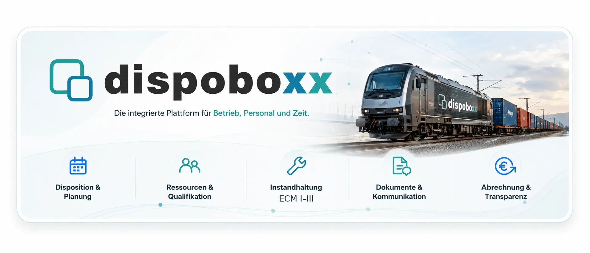 dispoboxx Plattform für Disposition, Ressourcen, Instandhaltung, Dokumente und Abrechnung